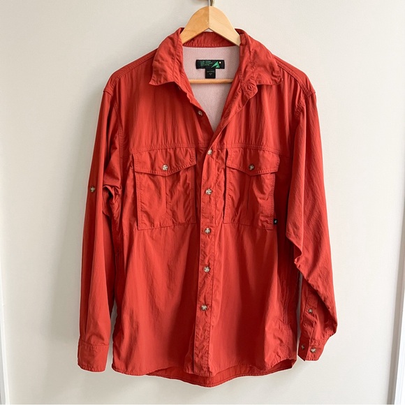 Eastern Mountain Sports Men's Lightweight Tech Jacket/Shirt Burnt Orange M - Picture 1 of 7